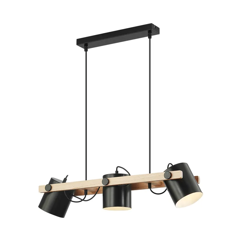 Doar azi | Lustra suspendata D001S-3H-3xE27 liniar Wooden, max 3x23W - Lustre LED > Lustre bucatarie