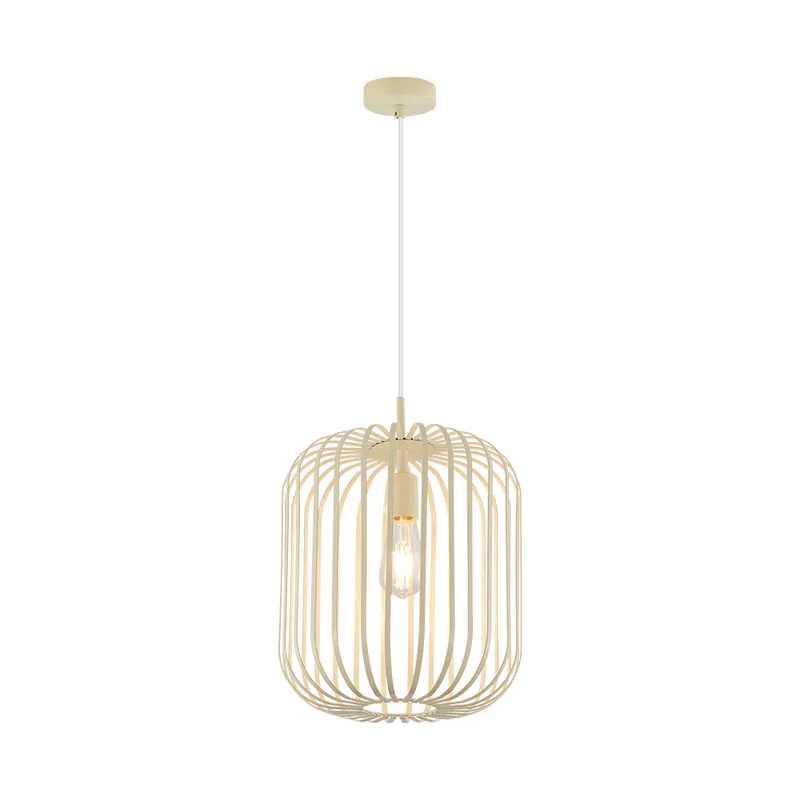 Pendul suspendat grilaj bej W007R-1H-1xE27 max 23W - Lustre LED > Lustre bucatarie | Economisește acum