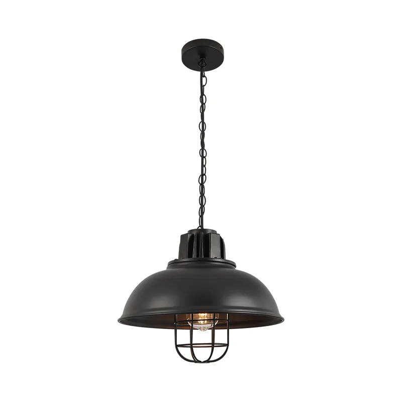 Direct de la producător - Pendul design industrial Retro cu gratar BLK P003R-1H-1xE27 max 23W - Lustre LED > Lustre bucatarie