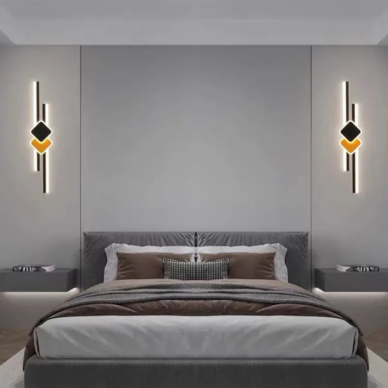 Aplica de perete cu LED, Double Square, 60W, negru, cu trei tipuri de lumina - Aplica led > Aplice de Interior - Noutate în ofertă