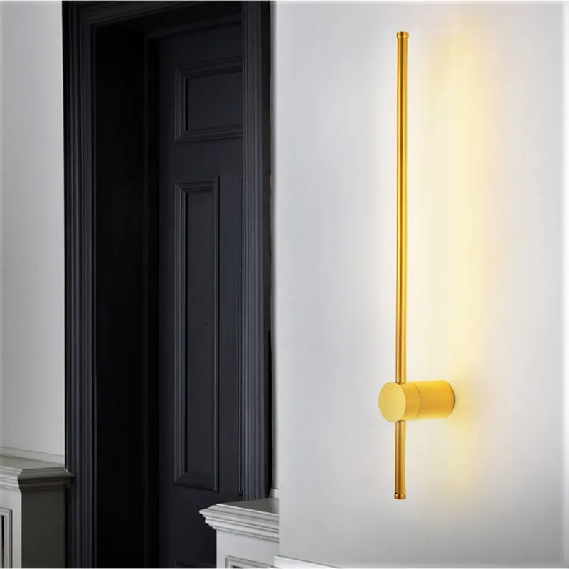 Produs apreciat - Aplica de perete cu LED, Liniar Minimalism, 100 cm, 38W, auriu, cu trei tipuri de lumina - Aplica led > Aplice de Interior