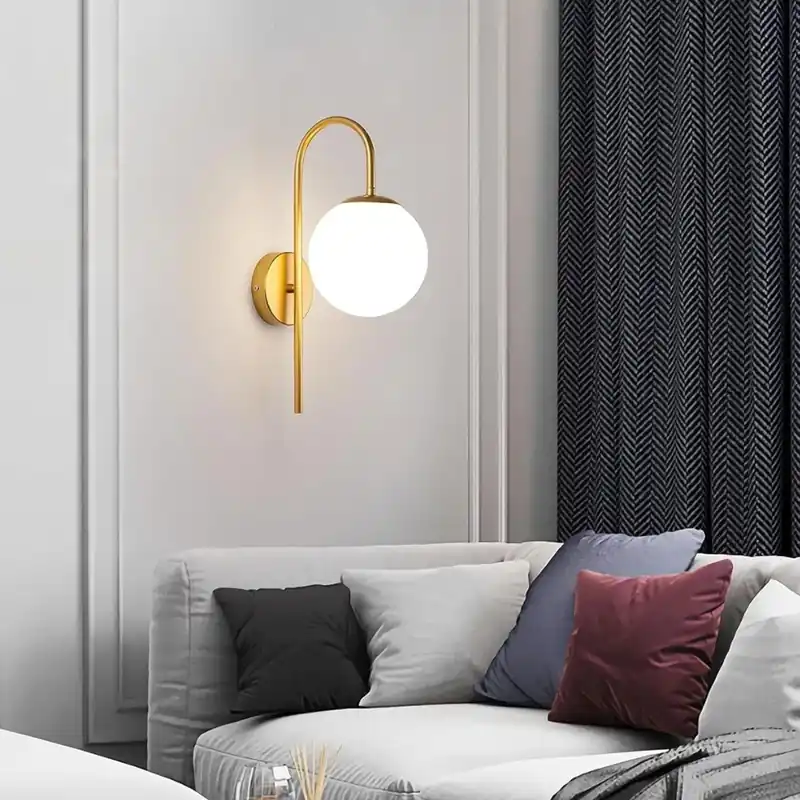 Ofertă flash | Aplica de perete Golden Vibe, stil minimalist, E27, max60W, auriu