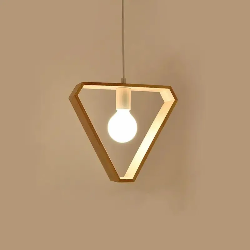 Retur simplu | Pendul Minimal Wood Triunghi, 1 Brat suspendat, Dulie E27 - Lustre LED > Lustre bucatarie