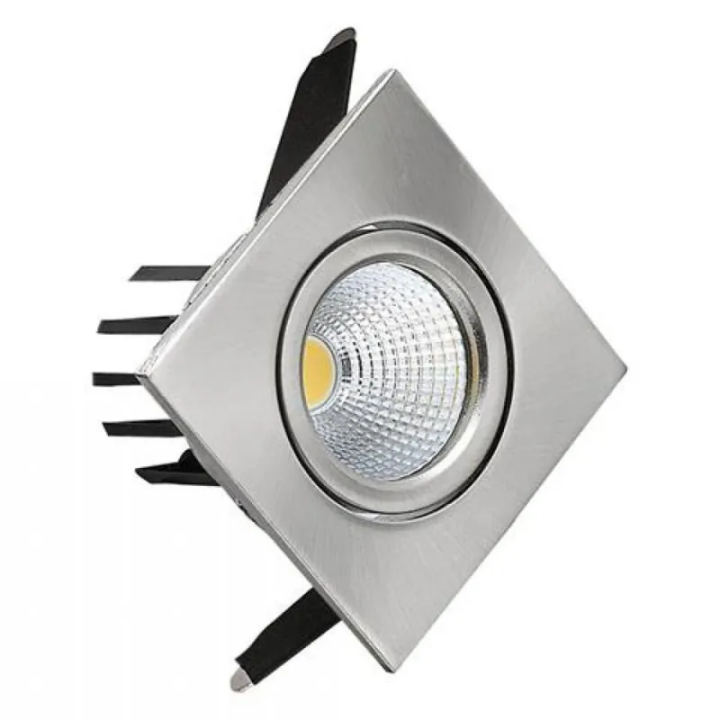 Preț avantajos - Spot Led COB, Victoria-3, 3W 230Lm, Crom Mat 4200K, Patrat 100-240V IP20 - Spoturi LED >