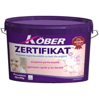 Noutate în gamă | Vopsea superlavabila Zertifikat Plus cu ioni de argint 3l Kober