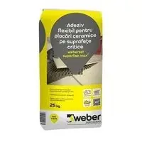 Adeziv flexibil placari ceramice, interior/exterior, Weberset Superflex Max2, 25 kg - Ofertă specială