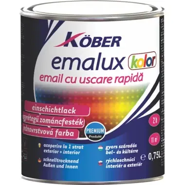 Email Emalux Kolor negru 0.75l Kober RAL 7040 | Calitate excelentă