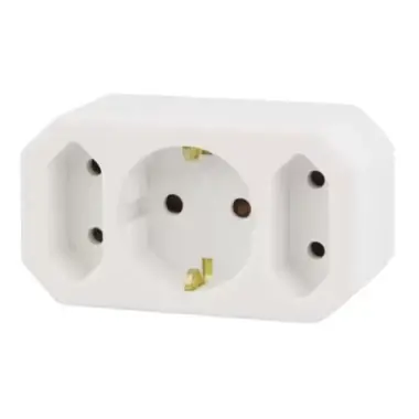 Livrare expres | Stecher Emos triplu 1 CP+2 FP alb, P00272