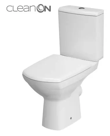Produs de top - Set WC Cersanit Carina stativ, evacuare orizontala, clean on, rezervor, capac soft close, K31-044