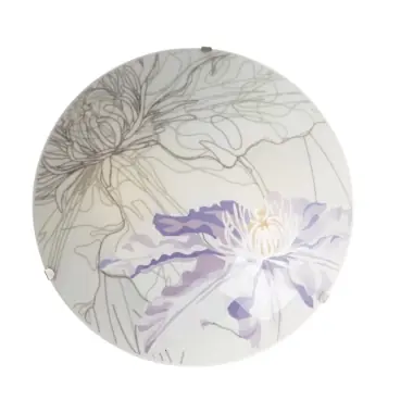Plafoniera Klausen EGEEA D400 2XE27 15W KL 5817, interior, culoare alb, crom, abajur multicolor, cu model, floral - Stoc pe terminate