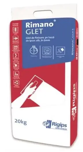 Livrare rapidă - Glet de finisare Rigips Rimano Glet, pe baza de ipsos, 20kg