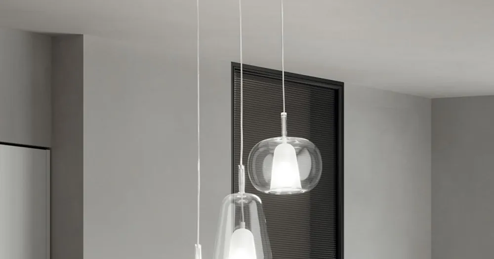 Candelabru cu 3 difuzoare din sticla suflata transparenta Made in Italy - Trilly | Se poate comanda