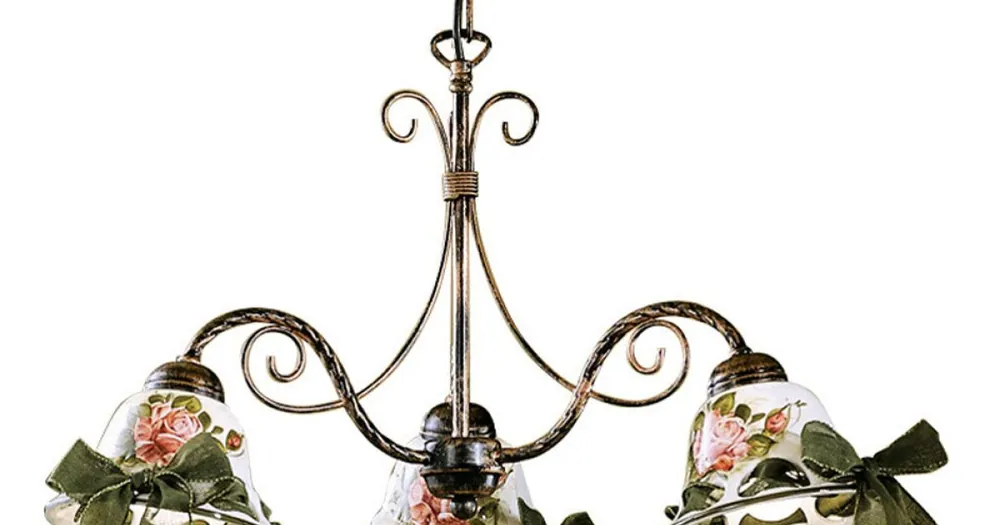 Preț redus | Candelabru din ceramica lucrat manual cu 3 sau 5 lumini cu Passanastri - Napoli