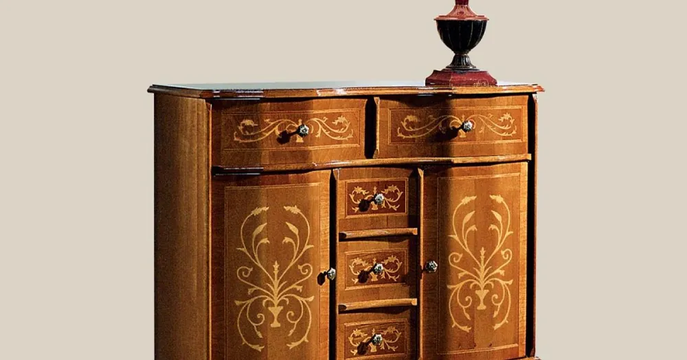 Comoda in stil clasic din lemn 2 usi si 5 sertare Made in Italy - Lux | Calitate de top