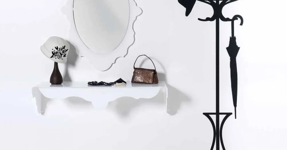 Ofertă avantajoasă | design alb oglinda de perete Joy cadru decorat, made in Italy