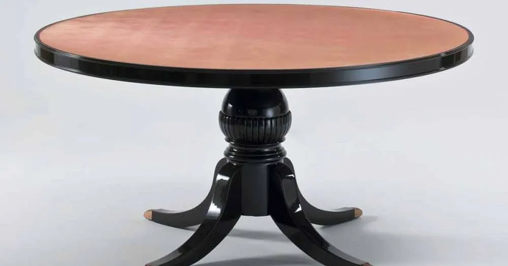 În topul vânzărilor - design clasic rotund în tabelul de mahon lustruit, 150cm diametru, Akim