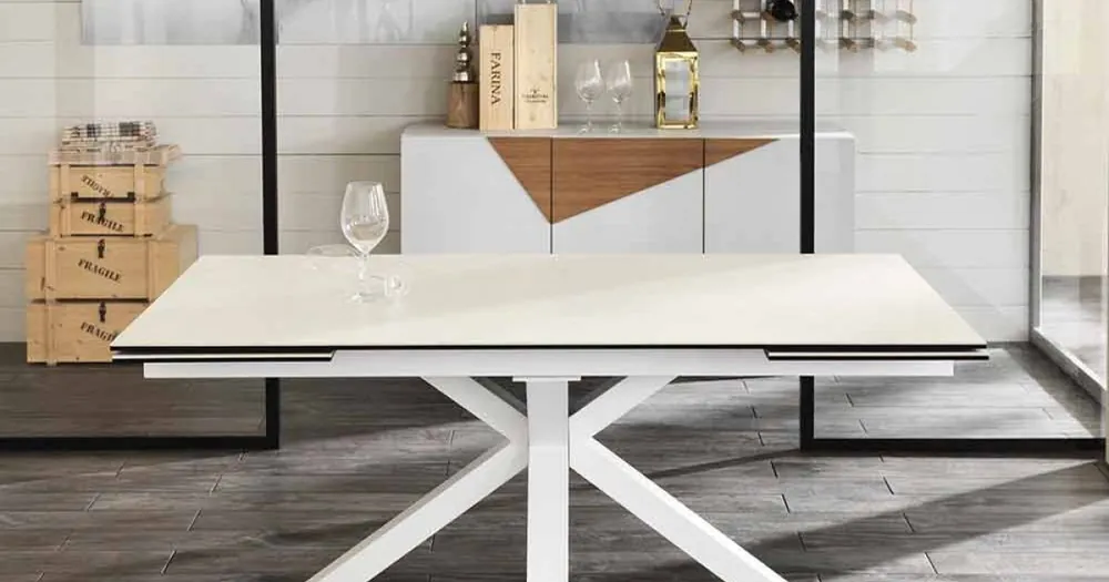 Dining sticlă ceramică de masă, Extending L.160 / 240xp.90 cm, Bacchus - Acum disponibil
