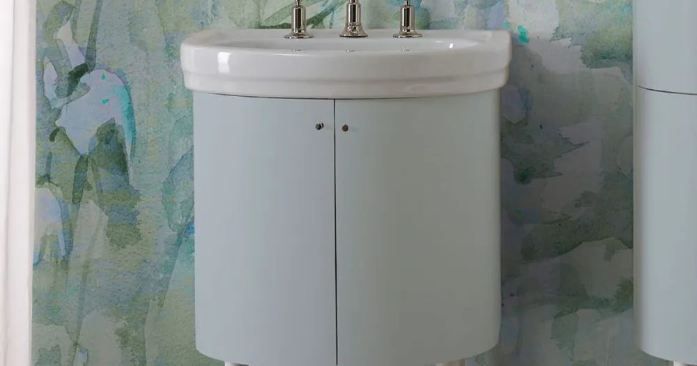 Ultimele produse | Dulap cu Lavoar Ceramic și 2 Uși Sky Blue - Candy
