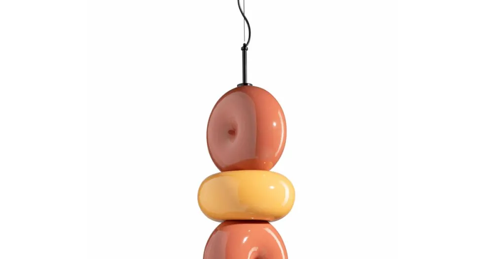 Livrare imediată - Lampa cu suspendare cu 3 elemente de forme diferite Made in Italy - Bumbum