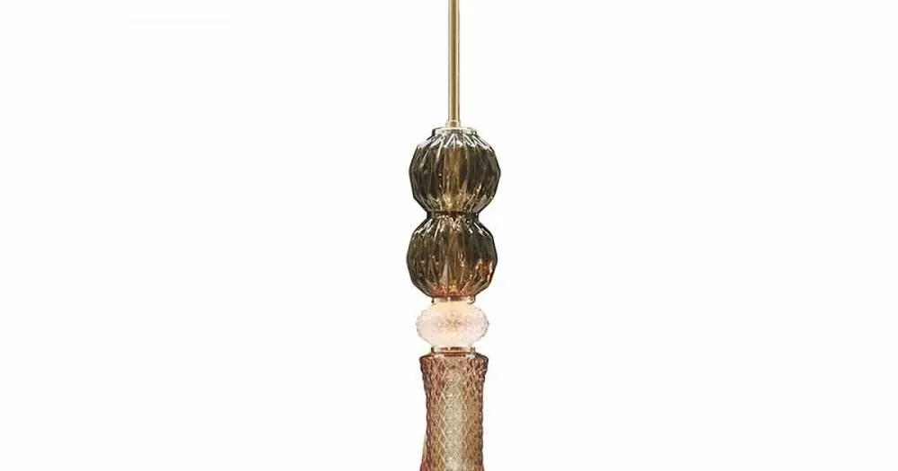 În tendințe - Lampă suspendată din sticlă de Murano și țesătură Made in Italy - Missi