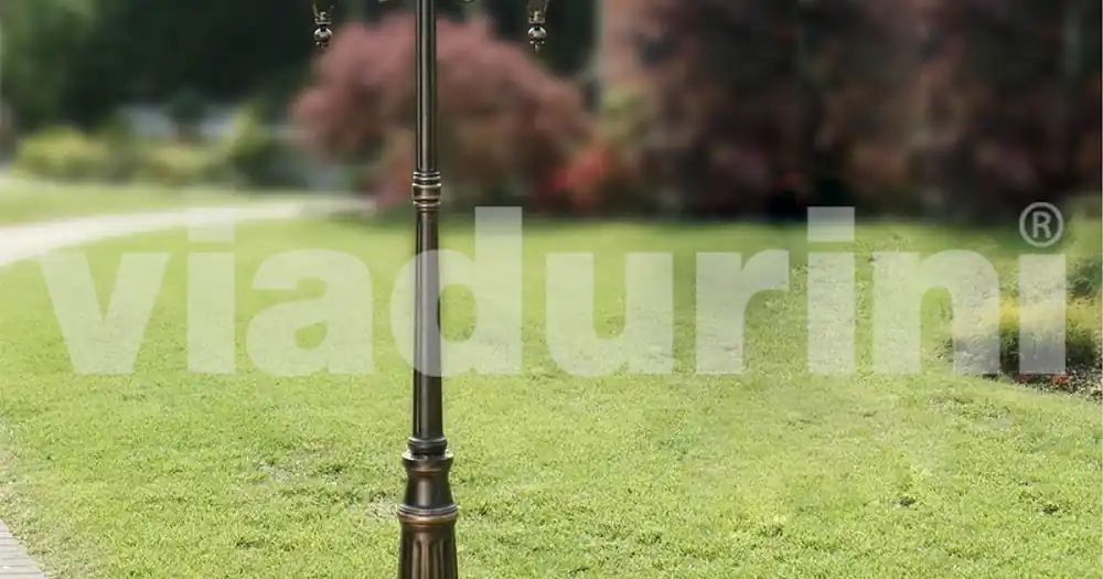 Lampar de gradina cu 2 lumini din aluminiu turnat sub presiune fabricat in Italia, Anika | Reducere