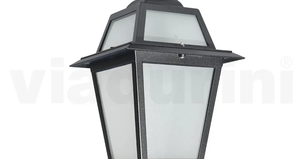 Lanterna de tavan de gradina din aluminiu antracit si sticla sablata - Elric - Economisește mai mult