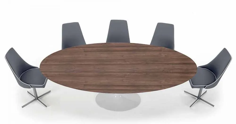 În topul vânzărilor - Masa de sufragerie cu blat oval din laminat HPL Made in Italy - Dolari