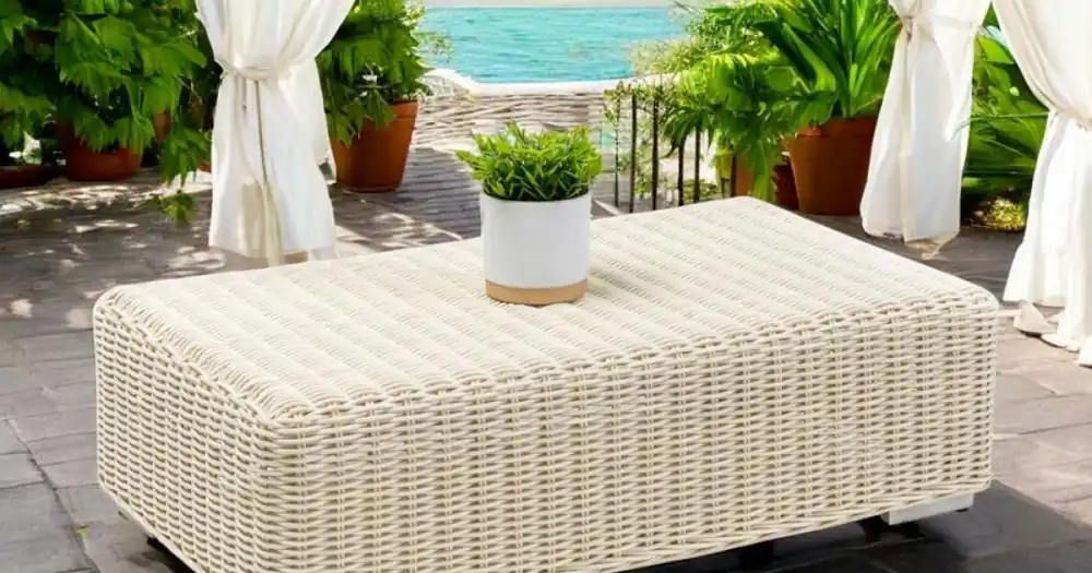 Ultima lansare - Masuta de cafea de gradina din Polyrattan tesut manual - Yoko